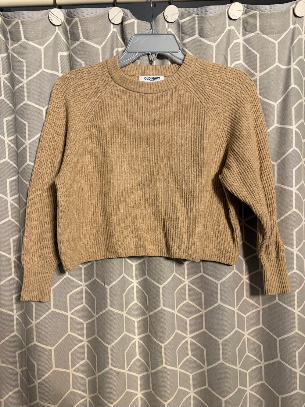 Old Navy Tan Ribbed Crewneck Sweater - Kids